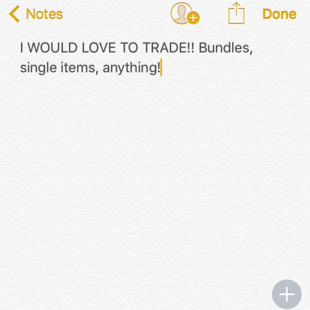 I WOULD LOVE TO TRADE!