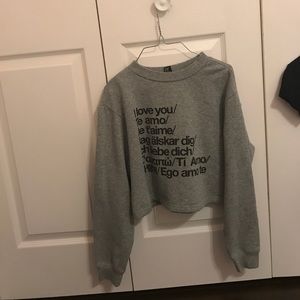 Gray cropped sweater