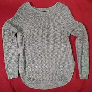 Side slit gray sweater