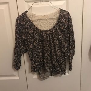 Floral Cropped shirt