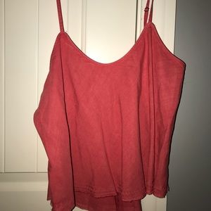 Free People Red Crochet Detailed Tank