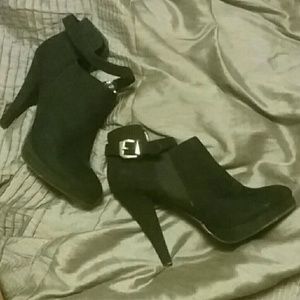 Black high heel booties
