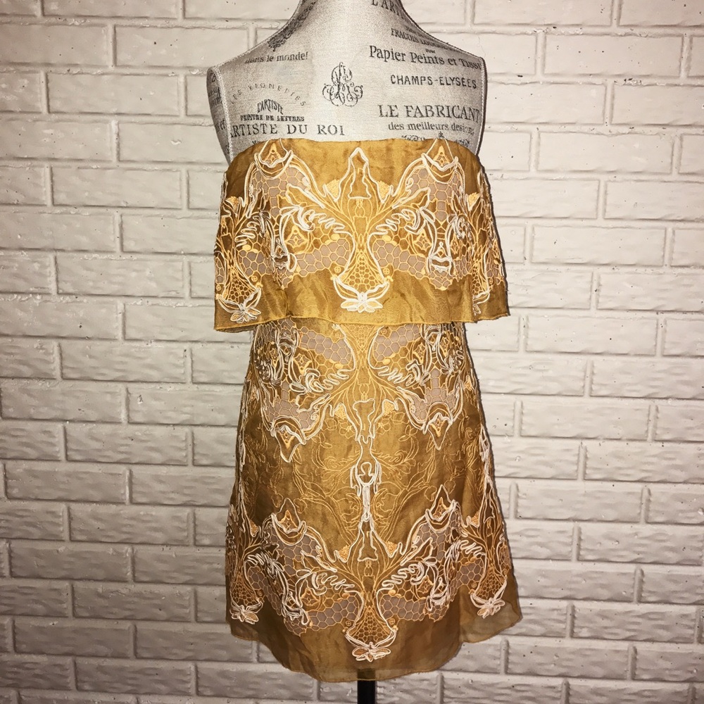Mustard BCBG MaxAzria Runway dress