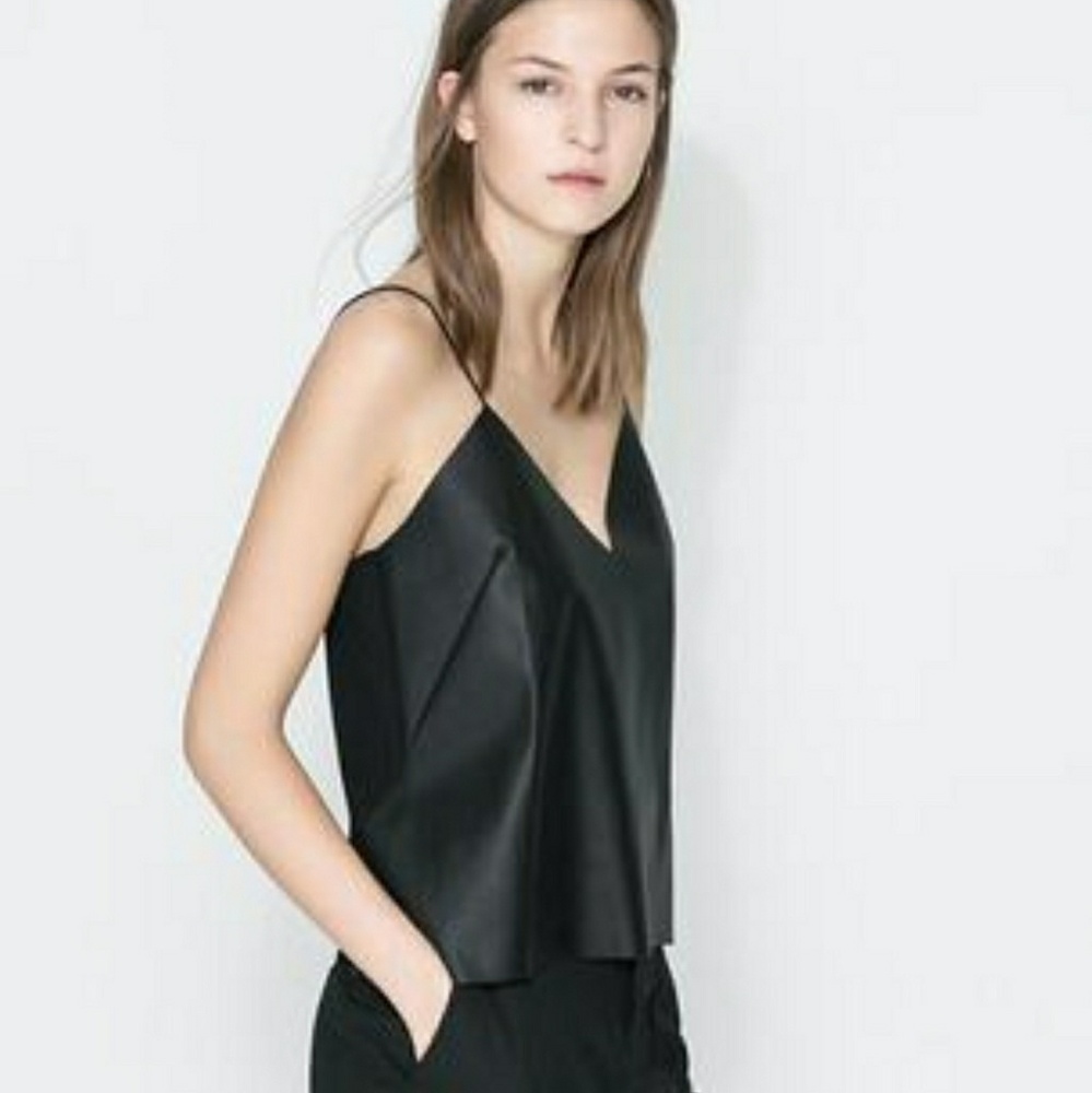 Zara faux leather cami