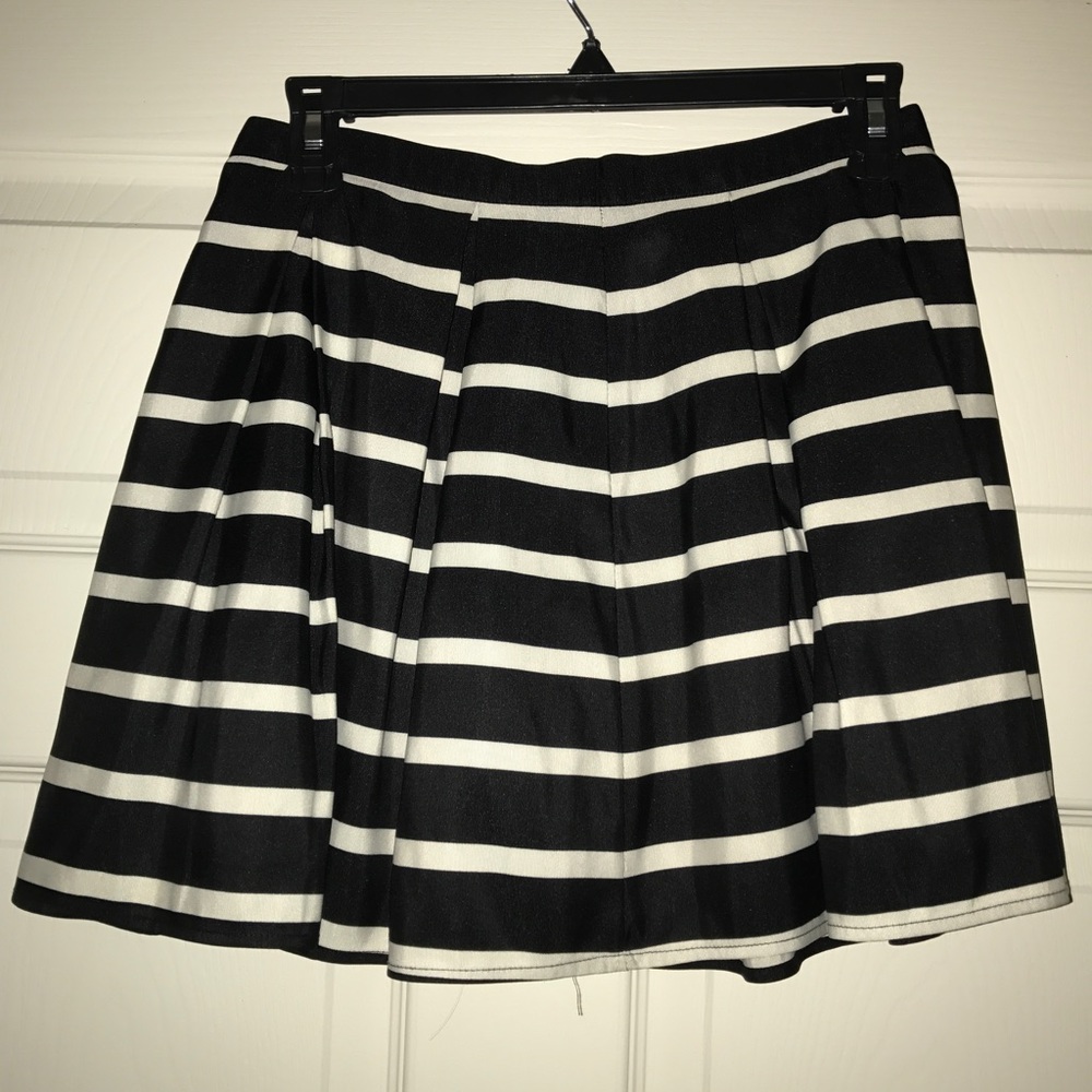Black and White Striped Skirt