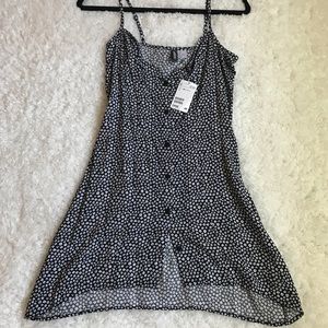 Black/White Button-Up Dress