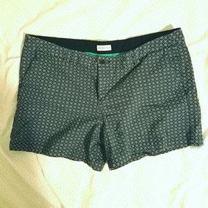 Navy geometric patterned shorts