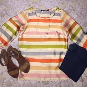 Outback Red Colorful Stripped Blouse