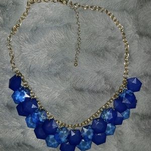 🌼HOST PICK🌼 Blue Hexagon Statement Necklace
