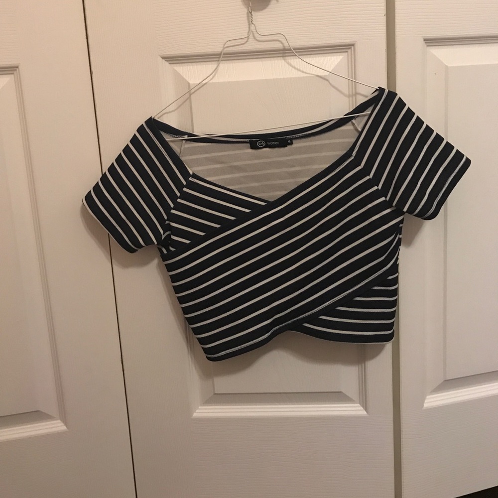 Striped navy blue shirt