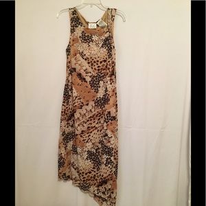 NWT Animal Print Dress with Waterfall Hem