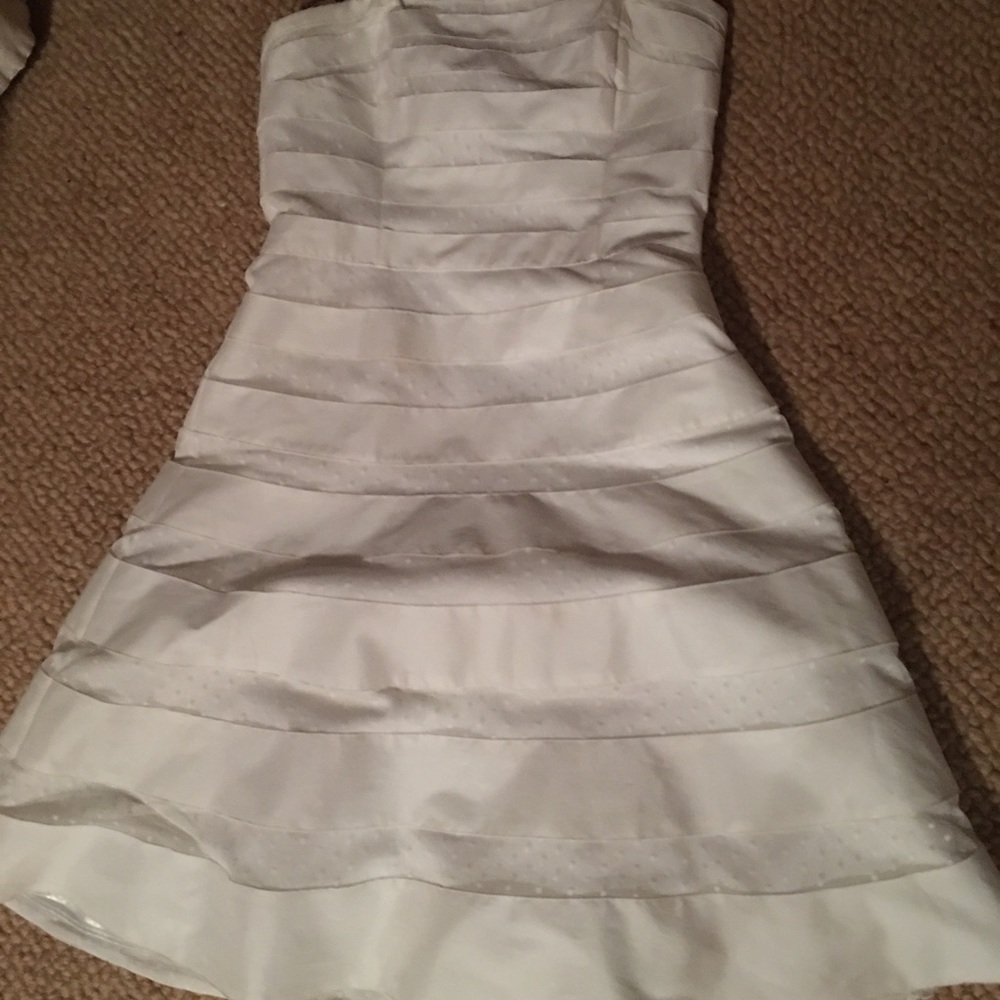 White House Black Market white strapless dress