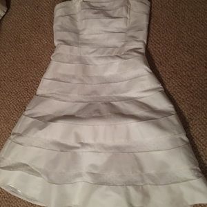 White House Black Market white strapless dress