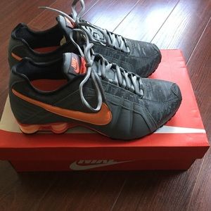 Nike Shox, Size 9, Charcoal Grey & Coral