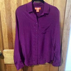 Joe Fresh Pink Silk Button down Shirt