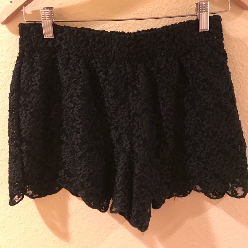 Black lace free people shorts