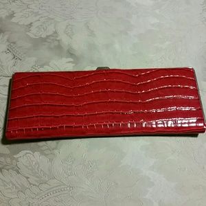 Red leather clutch/wallet