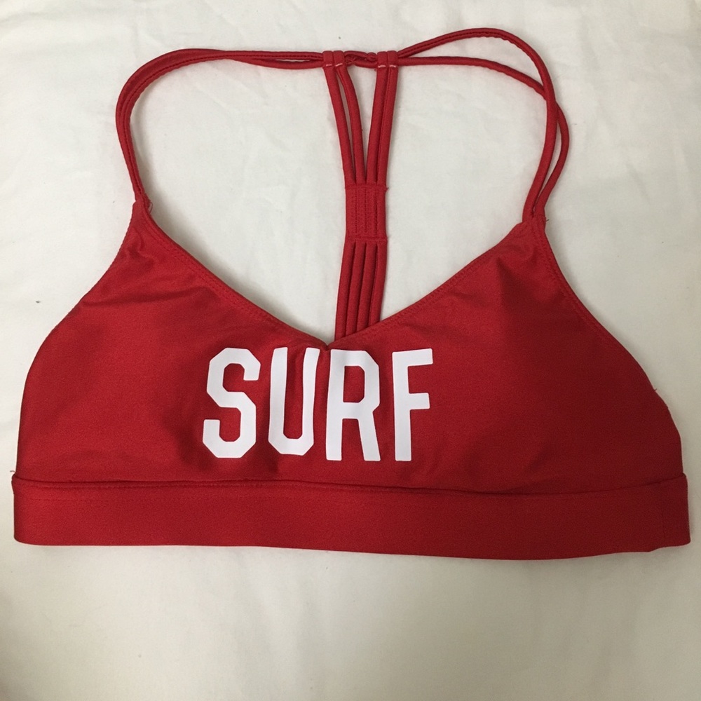 Red "Surf" Swimsuit Top