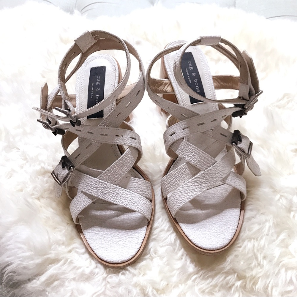 Rag & Bone Leith White Leather City Sandals
