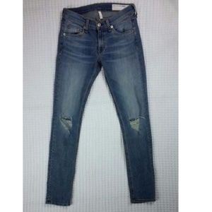 Rag & Bone Jeans Skinny Capri Distressed Size 25