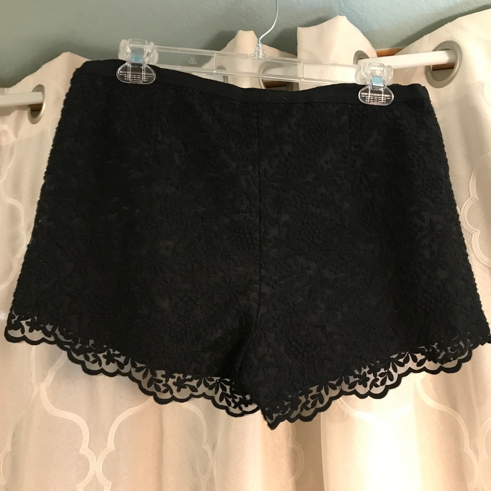 Cute black lace mini shorts
