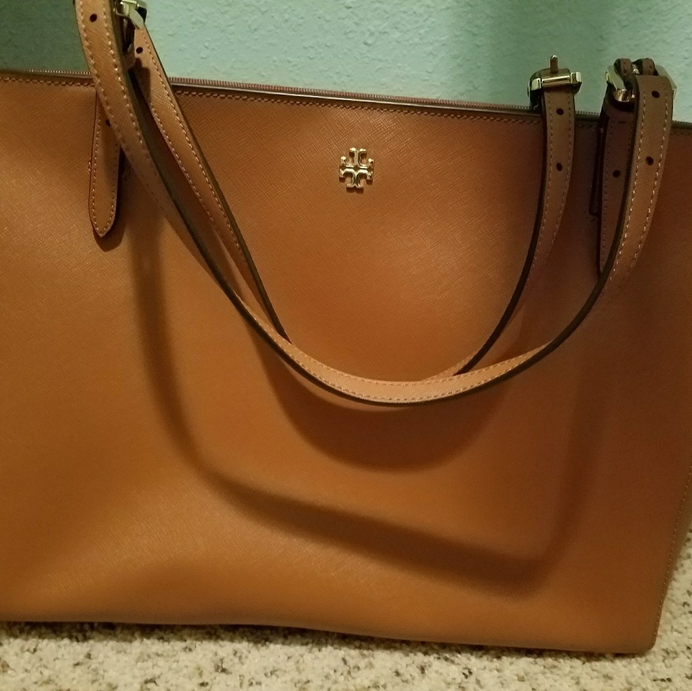 Tori Burch large York leather buckle tote