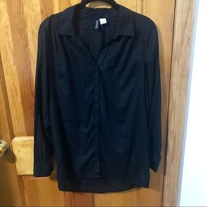 H&M Black Cotton Button Down Shirt