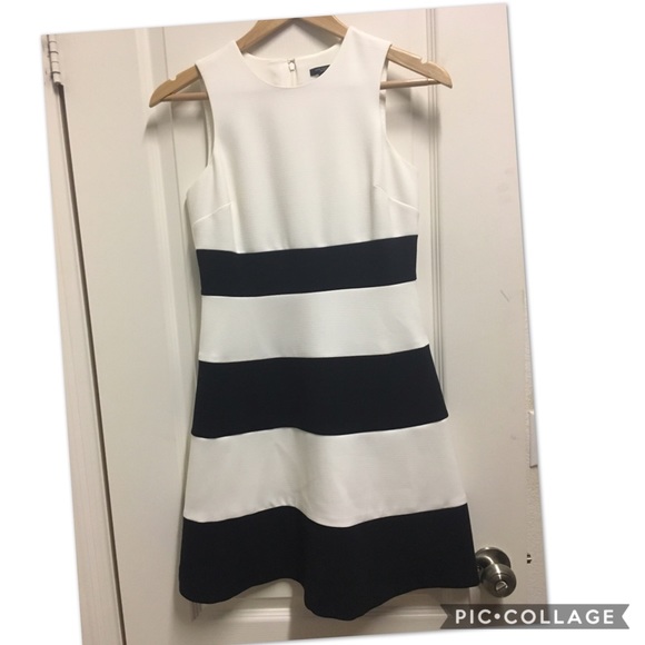Ann Taylor Dresses & Skirts - Ann Taylor white & black fit & flared dress