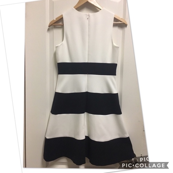 Ann Taylor white & black fit & flared dress - Picture 2 of 7