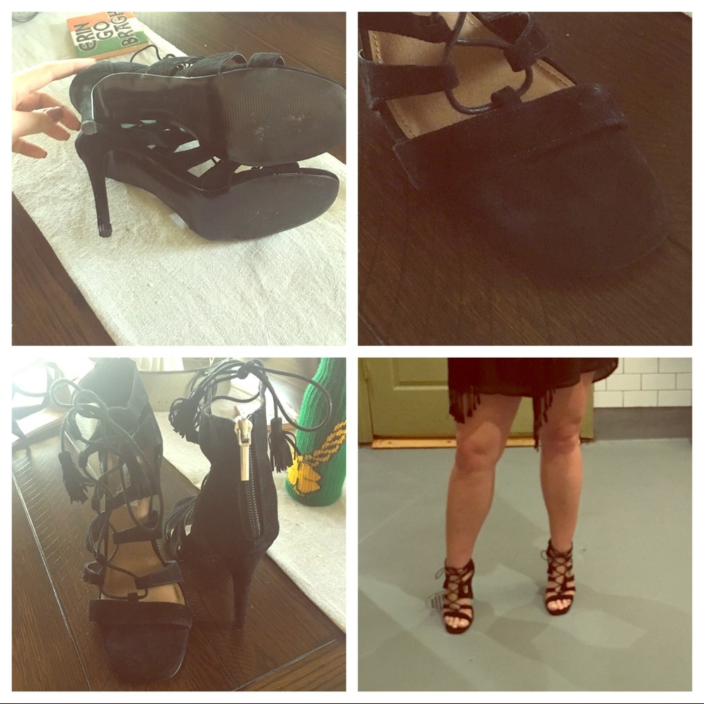 Gorg black heels! Comfy & just the right strappy