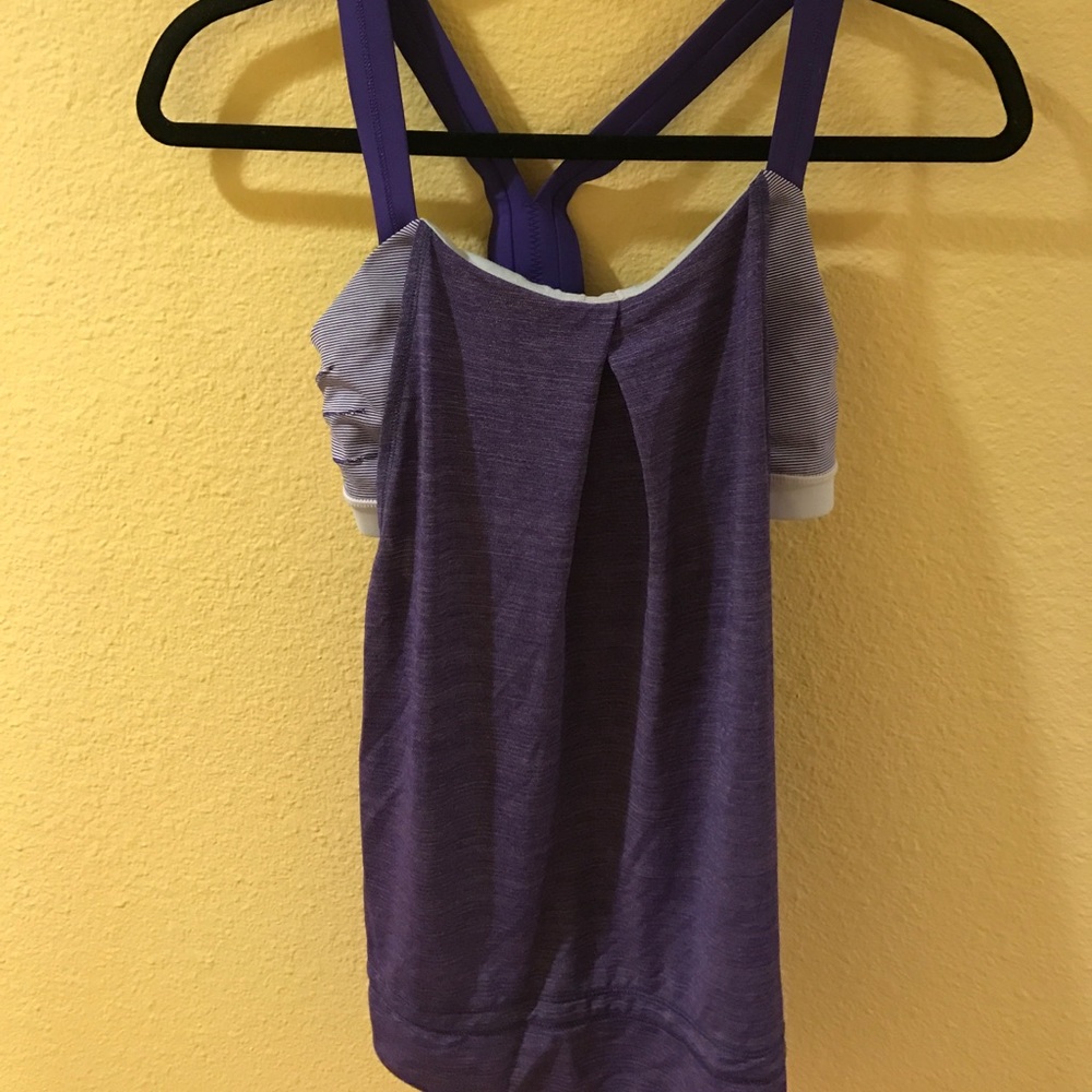 nwt purple lululemon tank top with built in bra