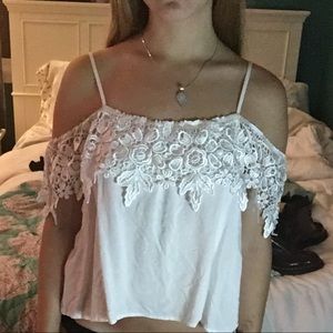 White off shoulder top