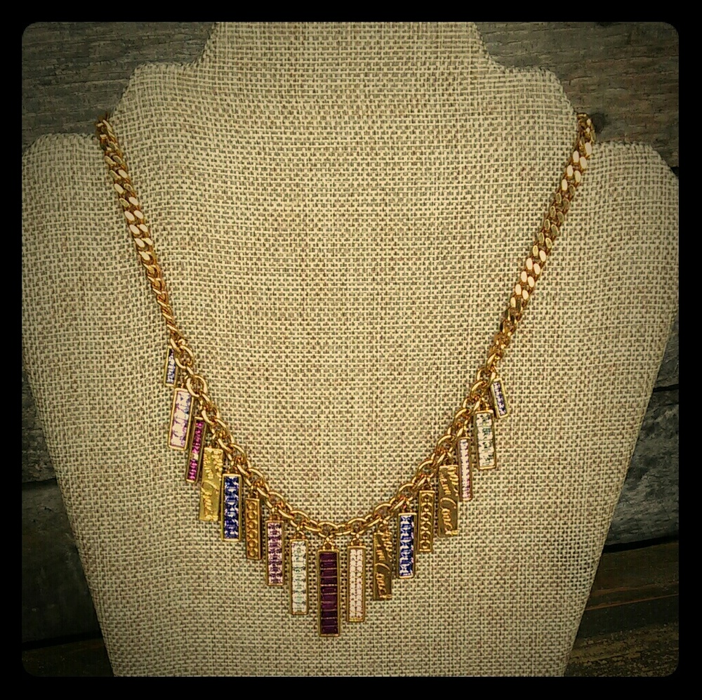 Very rare Coach Stunning multicolored tag necklace