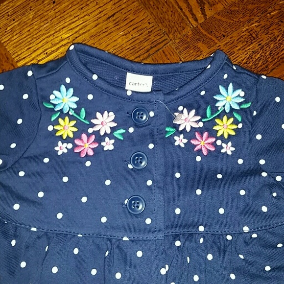 🌸NWOT Carter's 100% Cotton Navy Cardigan🌸 - Picture 2 of 4