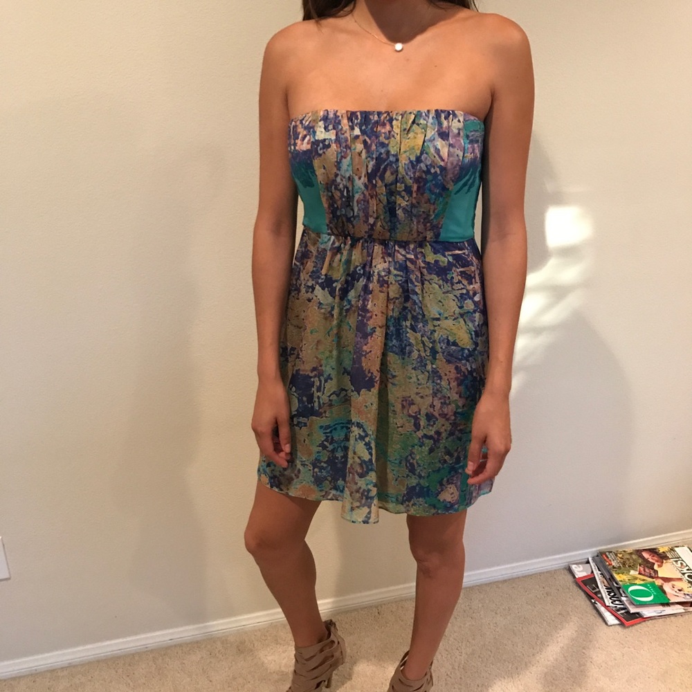 Tibi Stained Glass Strapless Dress