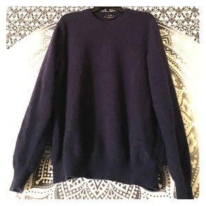 Navy Cashmere crew neck men's sweater.