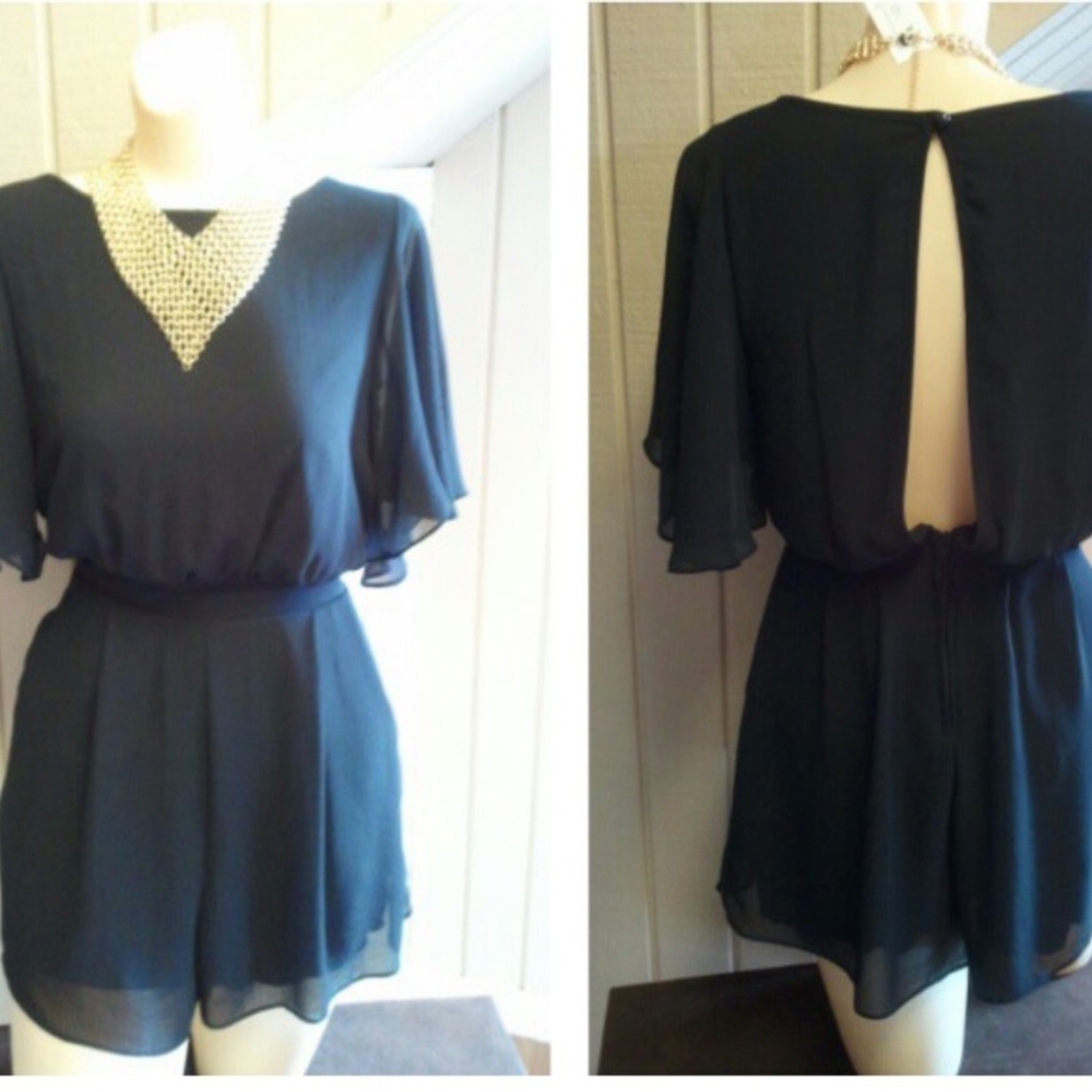 Black Chiffon Romper