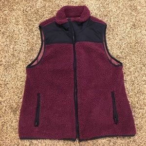 J. Crew Fleece Purple Vest Size Medium