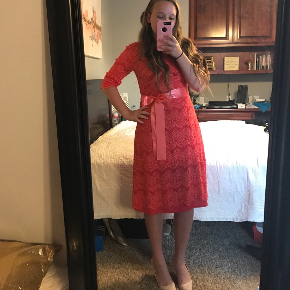 Dainty Jewell's coral dress (a Night in Paris)