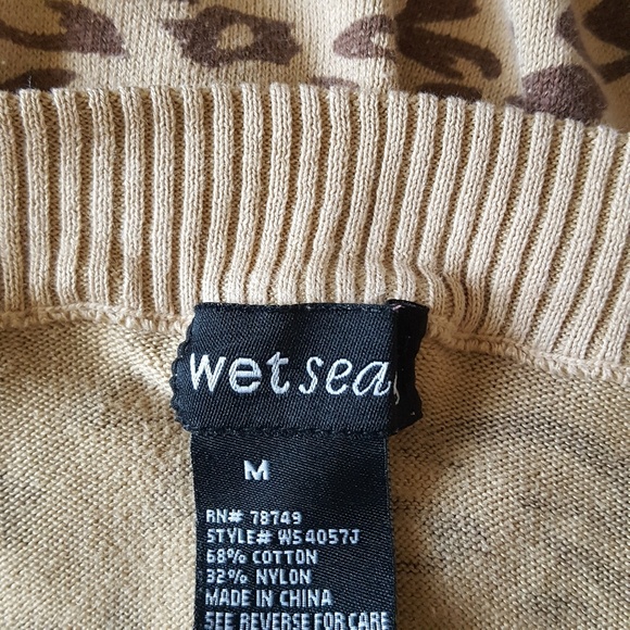 Wet Seal tan cheetah print sweater size medium - Picture 2 of 2