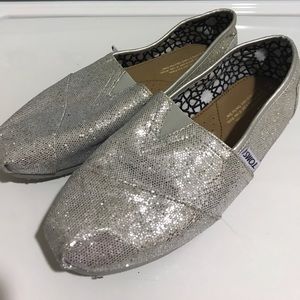 Silver Glitter Toms