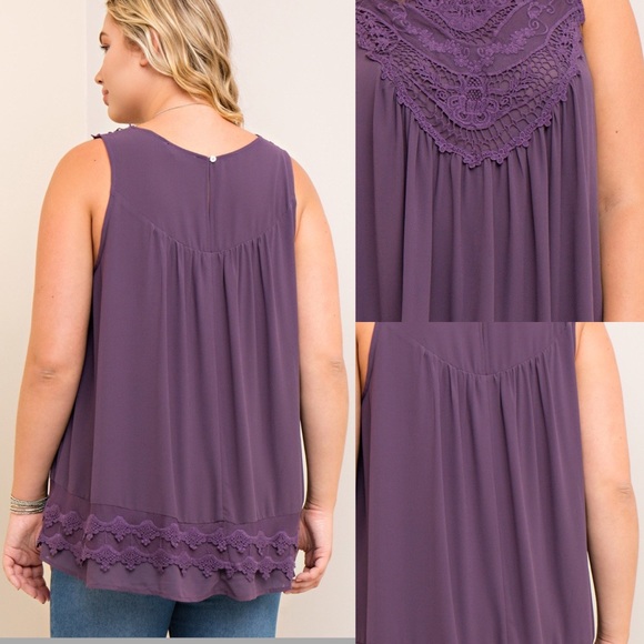 PLUS SIZE GRAPE BLOUSE - Picture 2 of 7