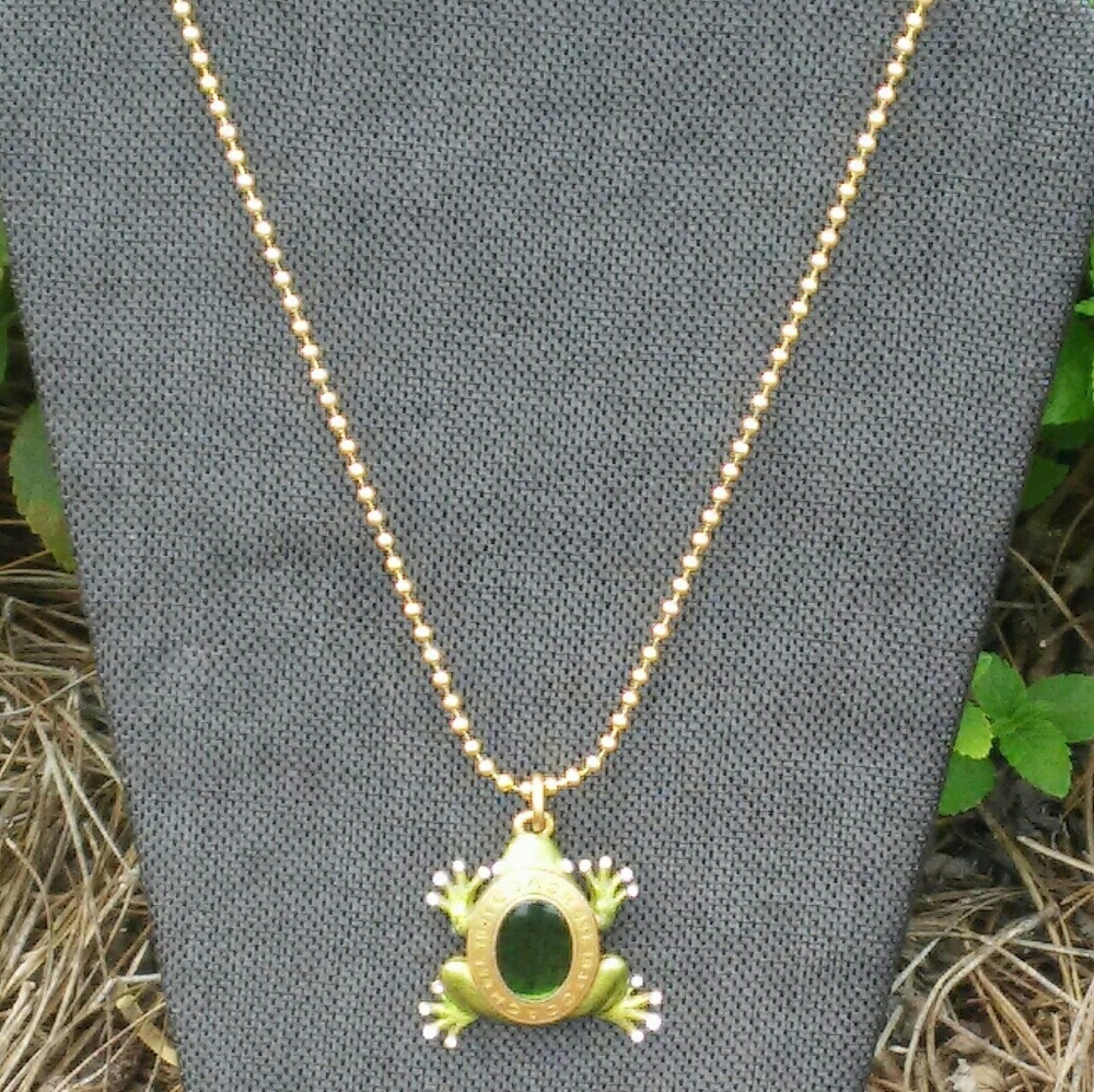 Authentic Coach Rare Sandy Frog Necklace