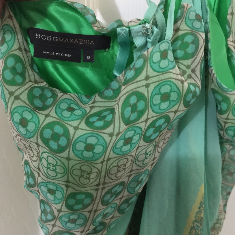 BCBG MAXazria 4-Strap Chiffon Scarf Dress