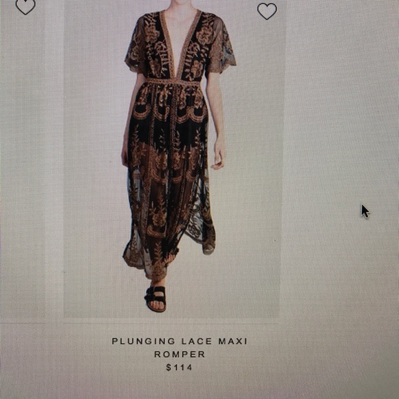 BF PRICE FIRM LONG SHEER EMBROIDERED LACE ROMPER - Picture 6 of 8