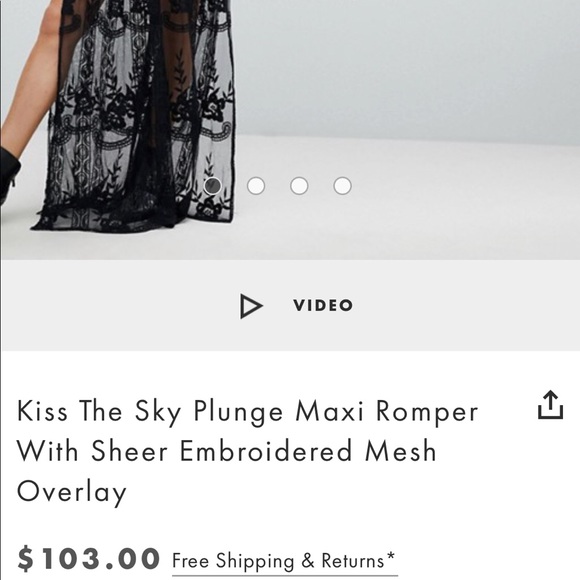 BF PRICE FIRM LONG SHEER EMBROIDERED LACE ROMPER - Picture 8 of 8