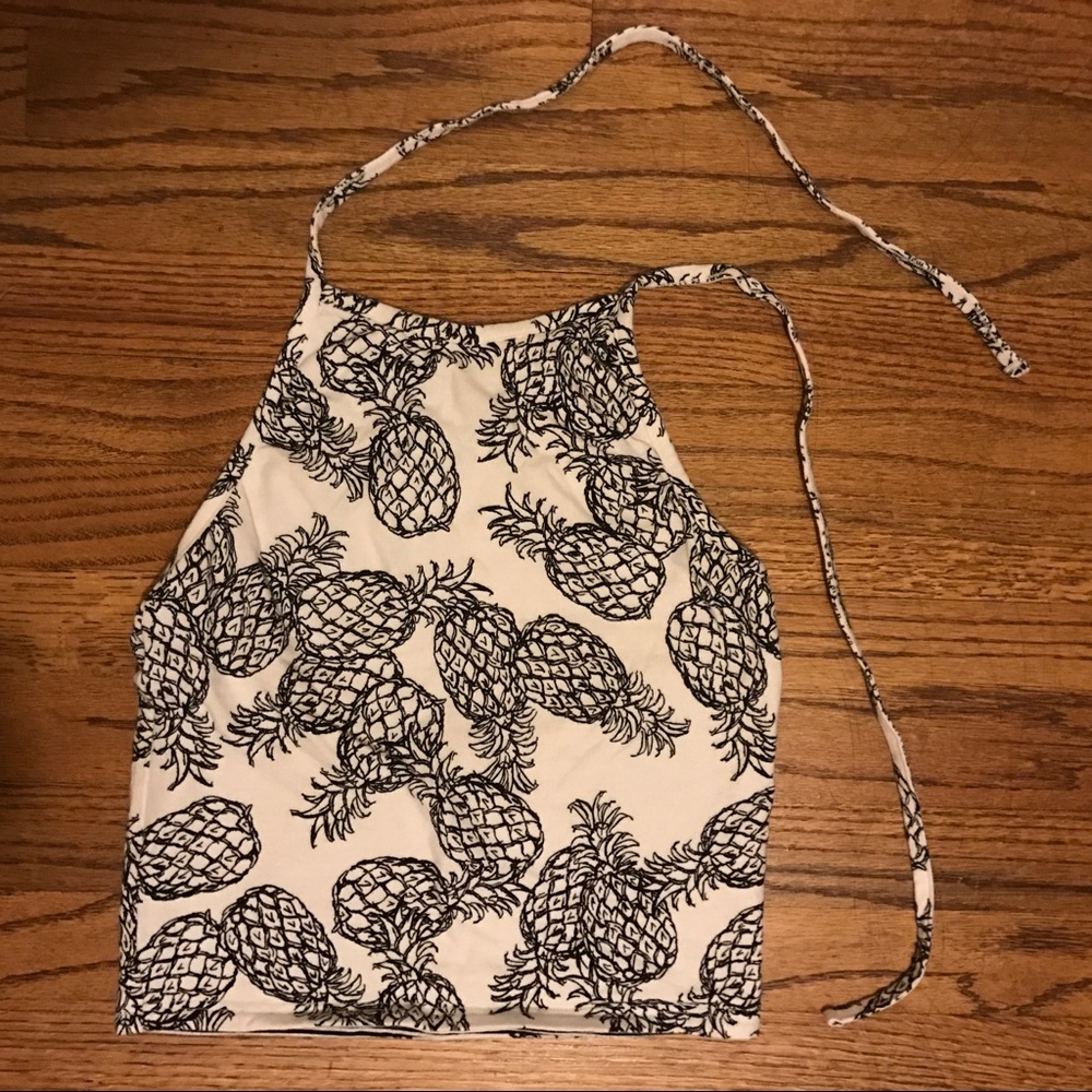 Reversible halter crop top