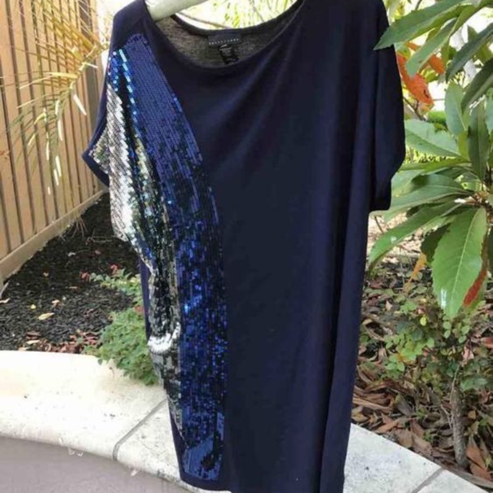 Navy sequin dress