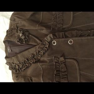 Brown suit with funky detail