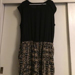 Plus size 1X high waisted tribal jumpsuit.